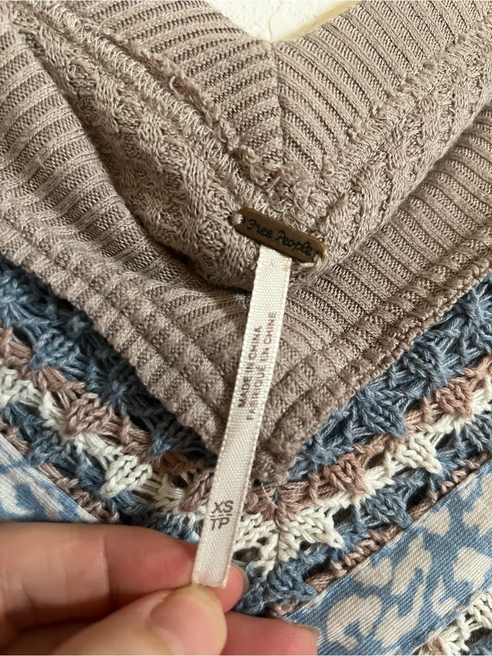 Free People Copenhagen Thermal long sleeve top in a soft beige (XS)